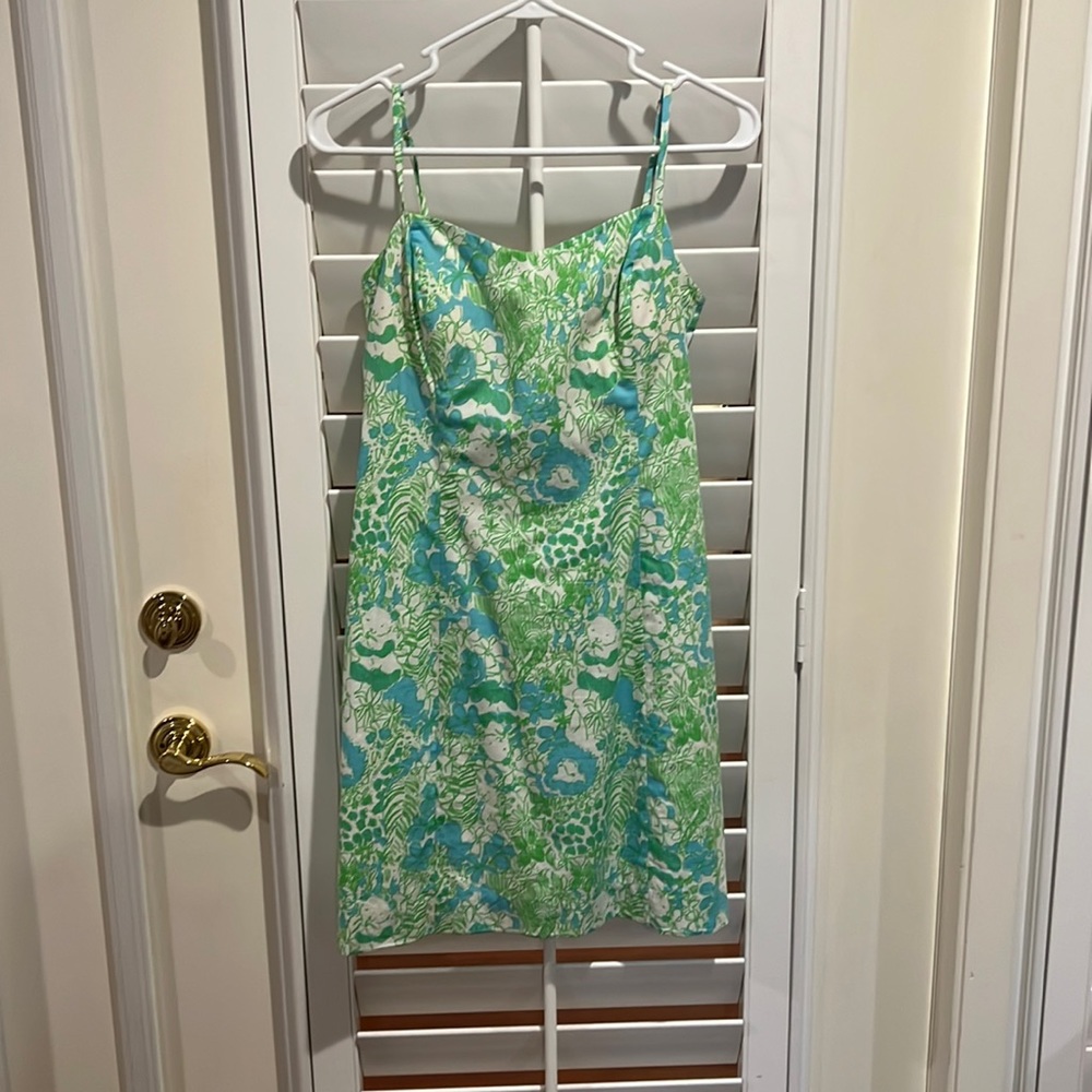 Green, blue, and white Lilly Pulitzer dress, size 4.